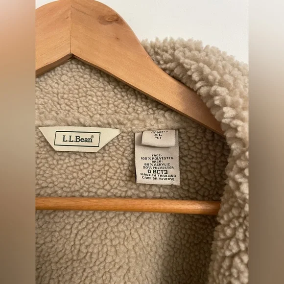 L.L. Bean Suede Sherling Coat - Size XL - Picture 5 of 7